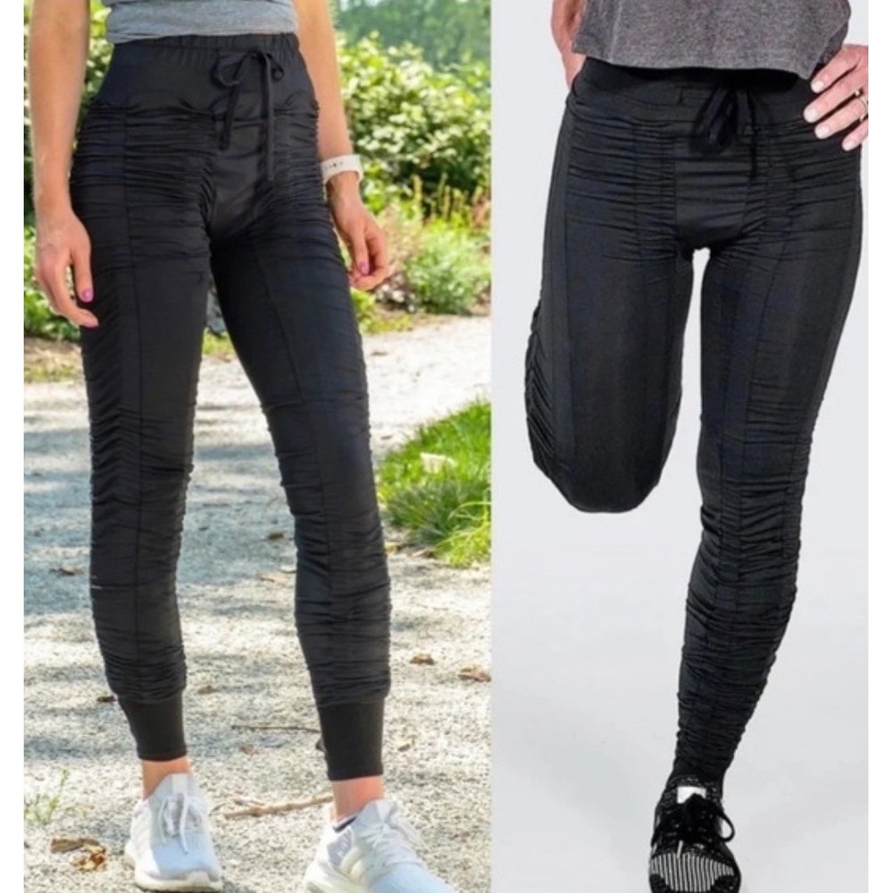Agogie‎ Resistance Pants Womens Large Black Ruched Wearable Fitness Tech